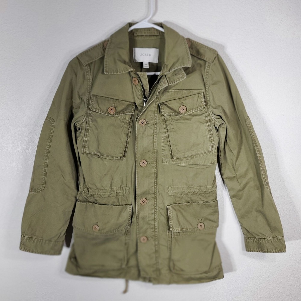 J. Crew Womans XS Boyfriend Fatigue Parka Field Cargo Jacket Utility Green - Picture 4 of 13